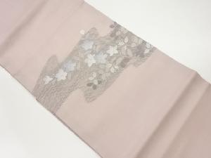 絽霞に桔梗模様織出し名古屋帯